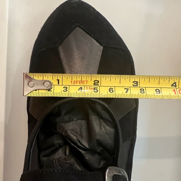 Peter Fox Black Suede Mary Jane Heels Size 8 - Picture 12 of 13
